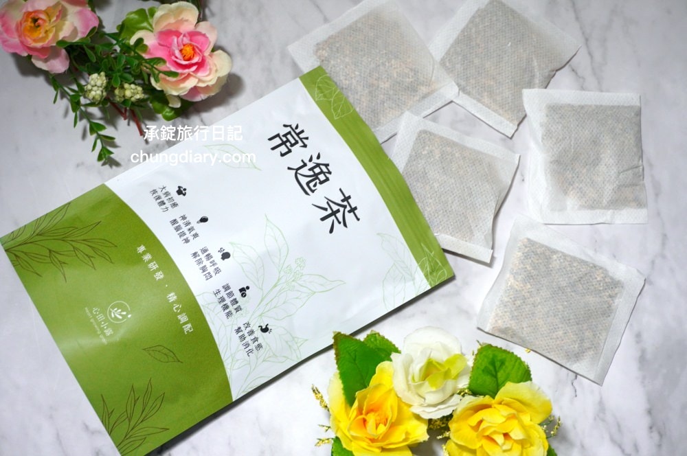 漢方養生茶推薦【常逸茶】全德中醫團隊研發，添加中藥與花草原料：金錢薄荷、西洋參、桔梗、陳皮、桑葉、甘草、菊花、乾薑。主打補充營養、調養正氣、減緩腦霧的茶品！