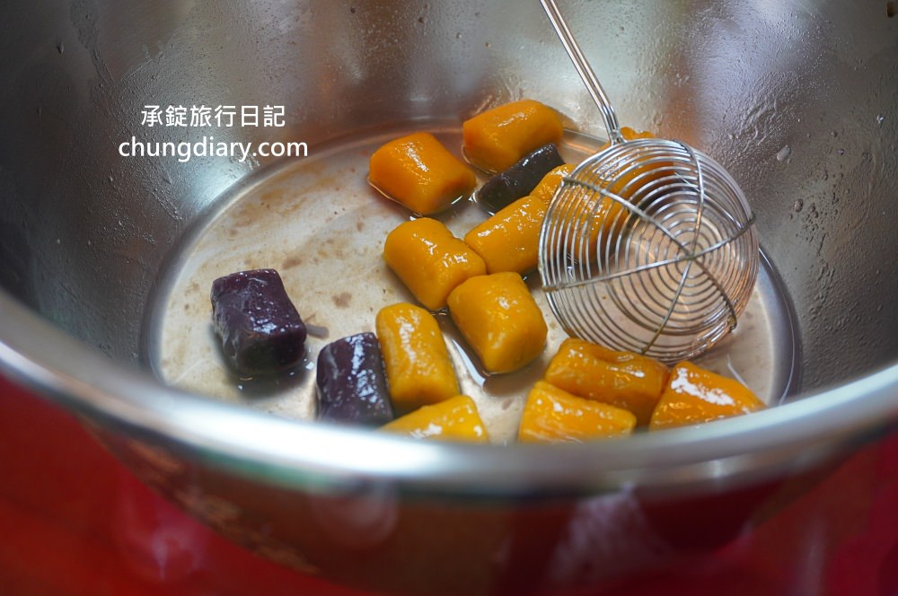 新北萬里【典芋長地瓜圓】招牌芋泥地瓜芋頭圓，當地特色：石花凍、奶茶、紅豆湯、桂圓燒仙草，多款湯底可挑選！鄰近~野柳地質公園、野柳海洋世界。