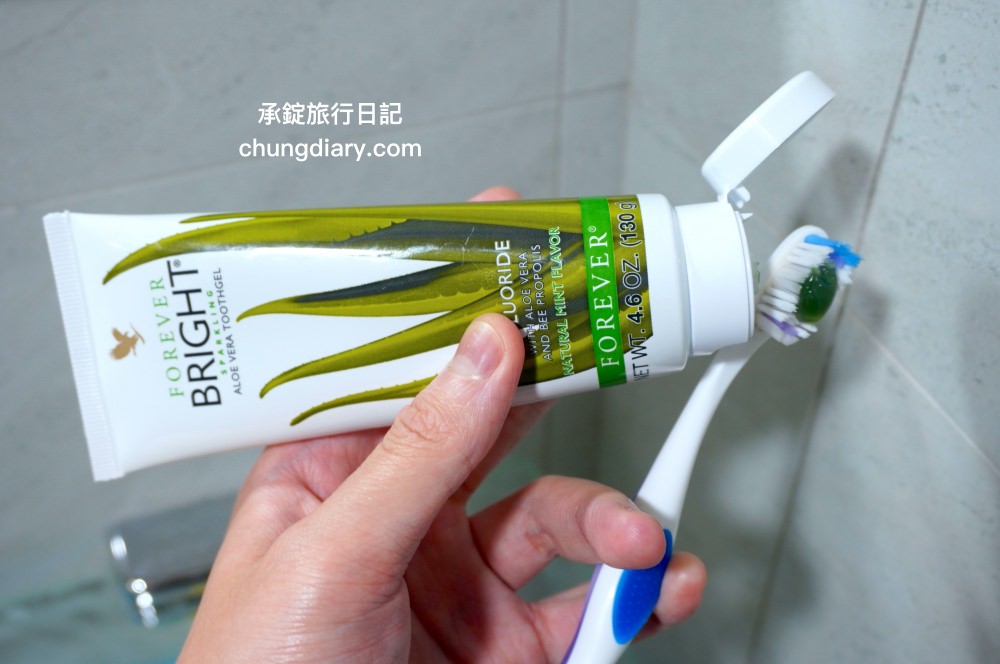 FOREVER永久產品公司【永久明亮蘆薈牙膏】不含鋁、不含氟、不含三氯沙，配合正確刷牙習慣，能清潔牙齒，保持口腔健康。