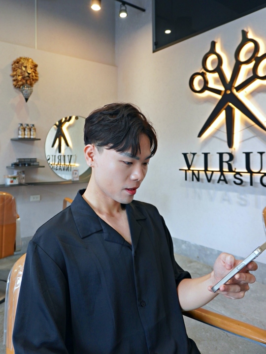 Virus hair salon 24H 日夜間髮廊 逢甲旗艦店｜台中男生燙髮、染髮、男士剪髮推薦｜三七分韓系紋理燙