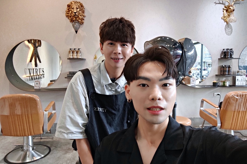 Virus hair salon 24H 日夜間髮廊 逢甲旗艦店｜台中男生燙髮、染髮、男士剪髮推薦｜三七分韓系紋理燙